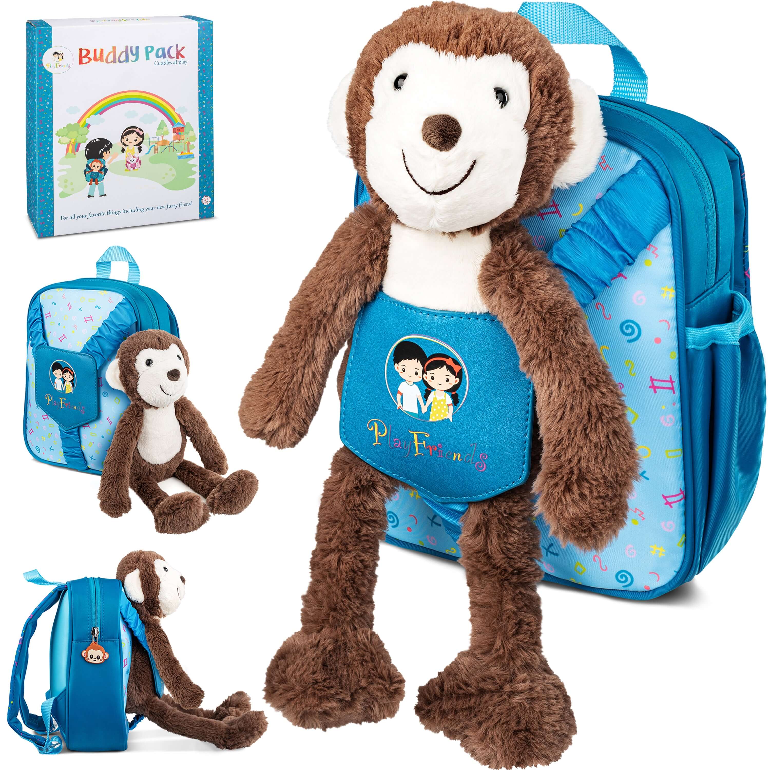 PlayFriends™- Animal Toddler Backpack Blue